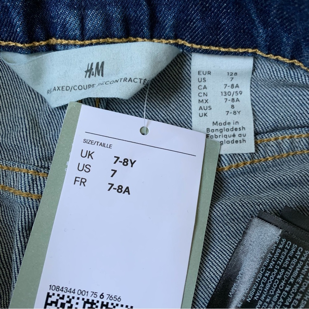 NWT - H&M Relaxed Fit Jeans (Blue) Size 7 - Picture 5 of 7